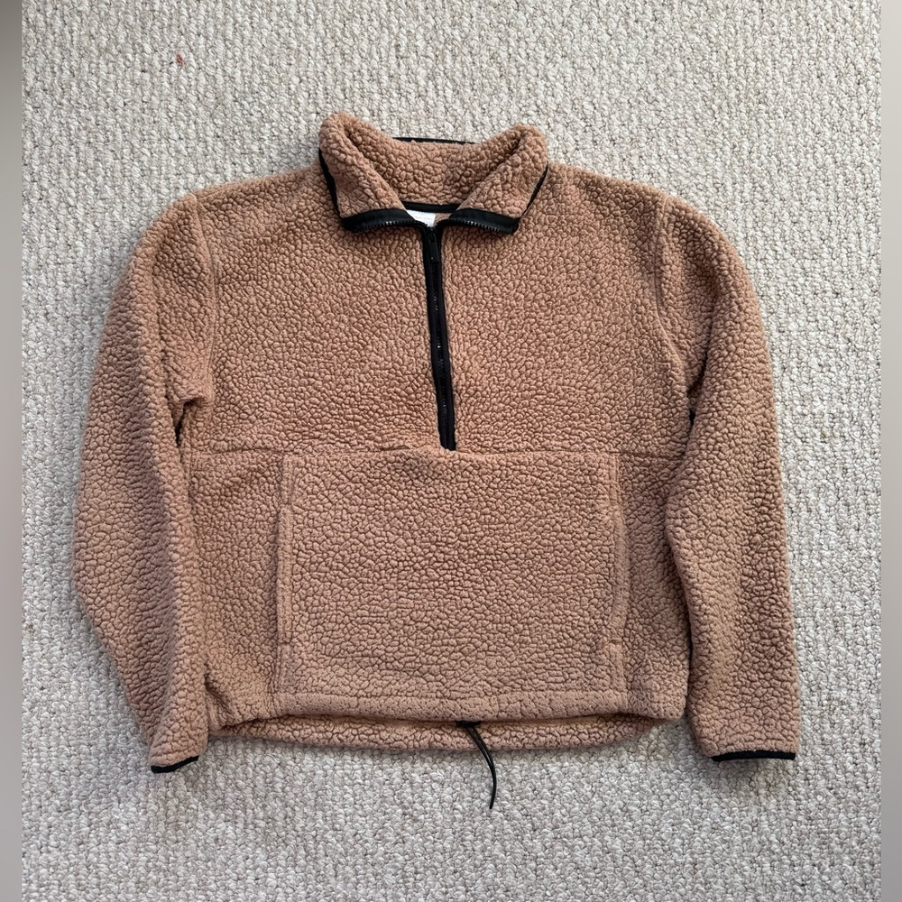 Cozy Brown Sherpa Pullover